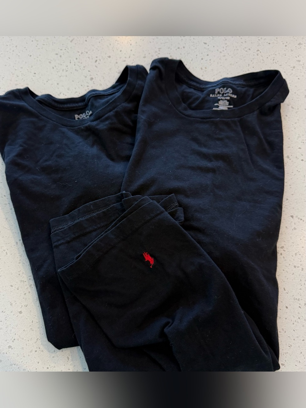 2 Men's Polo Ralph Lauren Plain Black Casual T Shirt Size 1X Red Pony Logo Tee